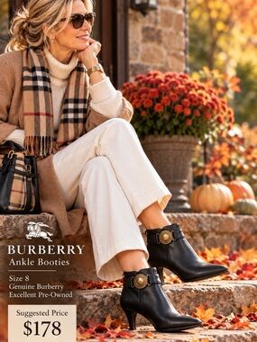 BURBERRY LEATHER WITH BURBERRY METAL LOGO